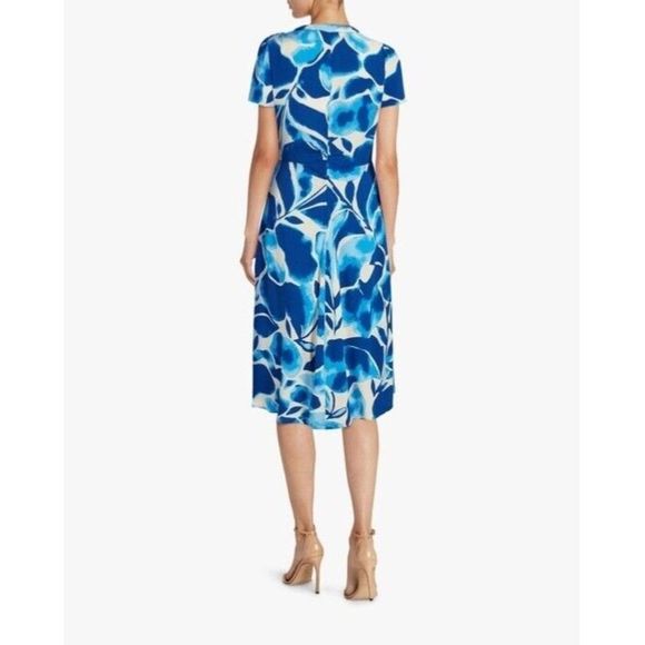 DVF Cecilia Crepe Midi Dress XS $348 Blue Crema - Picture 10 of 11